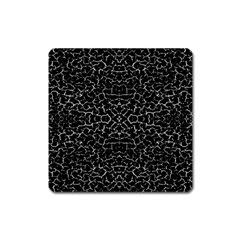 Cracked Dark Texture Pattern Square Magnet by dflcprints