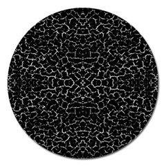 Cracked Dark Texture Pattern Magnet 5  (round) by dflcprints