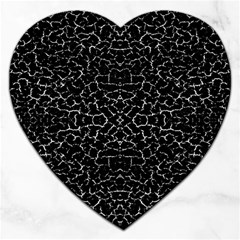 Cracked Dark Texture Pattern Jigsaw Puzzle (heart) by dflcprints