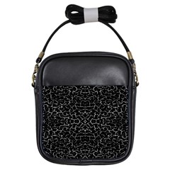 Cracked Dark Texture Pattern Girls Sling Bags