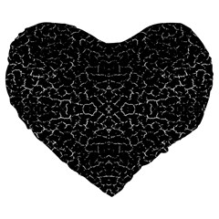 Cracked Dark Texture Pattern Large 19  Premium Flano Heart Shape Cushions