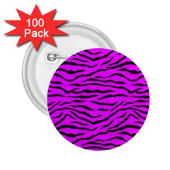 Hot Neon Pink And Black Tiger Stripes 2 25  Buttons (100 Pack)  by PodArtist