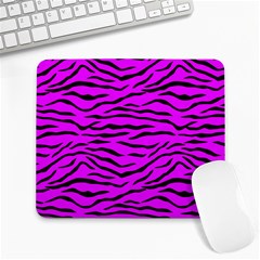 Hot Neon Pink And Black Tiger Stripes Large Mousepads by PodArtist