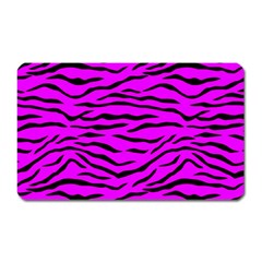 Hot Neon Pink And Black Tiger Stripes Magnet (rectangular) by PodArtist