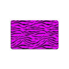 Hot Neon Pink And Black Tiger Stripes Magnet (name Card) by PodArtist