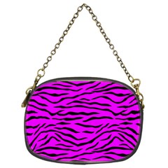 Hot Neon Pink And Black Tiger Stripes Chain Purses (two Sides)  by PodArtist