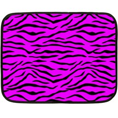 Hot Neon Pink And Black Tiger Stripes Fleece Blanket (mini) by PodArtist