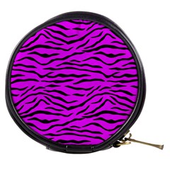 Hot Neon Pink And Black Tiger Stripes Mini Makeup Bags by PodArtist