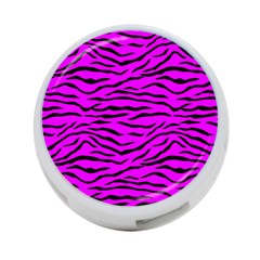 Hot Neon Pink And Black Tiger Stripes 4-port Usb Hub (two Sides)  by PodArtist