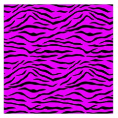 Hot Neon Pink And Black Tiger Stripes Large Satin Scarf (square) by PodArtist