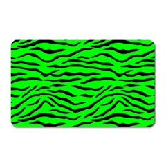 Bright Neon Green And Black Tiger Stripes  Magnet (rectangular) by PodArtist