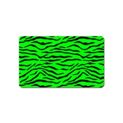 Bright Neon Green And Black Tiger Stripes  Magnet (name Card) by PodArtist