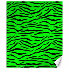 Bright Neon Green And Black Tiger Stripes  Canvas 8  X 10  by PodArtist