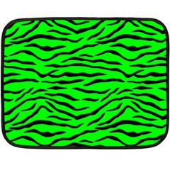 Bright Neon Green And Black Tiger Stripes  Double Sided Fleece Blanket (mini)  by PodArtist