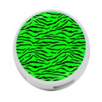 Bright Neon Green and Black Tiger Stripes  4-Port USB Hub (One Side) Front