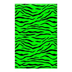 Bright Neon Green And Black Tiger Stripes  Shower Curtain 48  X 72  (small)  by PodArtist