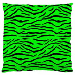 Bright Neon Green And Black Tiger Stripes  Large Cushion Case (one Side) by PodArtist