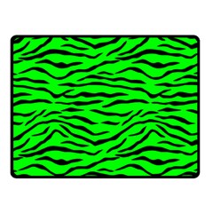 Bright Neon Green And Black Tiger Stripes  Double Sided Fleece Blanket (small)  by PodArtist