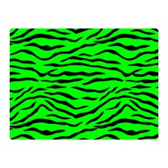 Bright Neon Green And Black Tiger Stripes  Double Sided Flano Blanket (mini)  by PodArtist