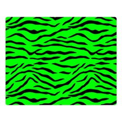 Bright Neon Green And Black Tiger Stripes  Double Sided Flano Blanket (large)  by PodArtist