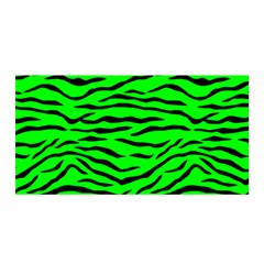 Bright Neon Green And Black Tiger Stripes  Satin Wrap by PodArtist