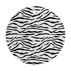 Black And White Tiger Stripes Ornament (round)