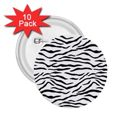 Black And White Tiger Stripes 2 25  Buttons (10 Pack)  by PodArtist