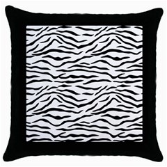 Black And White Tiger Stripes Throw Pillow Case (black) by PodArtist