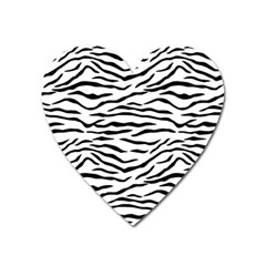 Black And White Tiger Stripes Heart Magnet by PodArtist