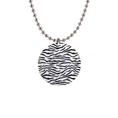 Black And White Tiger Stripes Button Necklaces by PodArtist