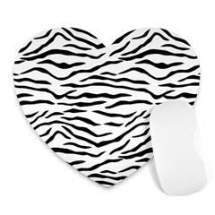 Black And White Tiger Stripes Heart Mousepads by PodArtist