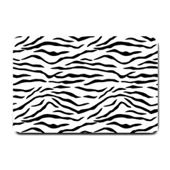 Black And White Tiger Stripes Small Doormat  by PodArtist