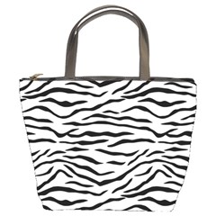 Black And White Tiger Stripes Bucket Bags by PodArtist