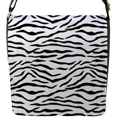 Black And White Tiger Stripes Flap Messenger Bag (s) by PodArtist