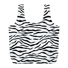 Black And White Tiger Stripes Full Print Recycle Bags (l)  by PodArtist