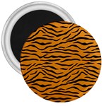 Orange and Black Tiger Stripes 3  Magnets Front