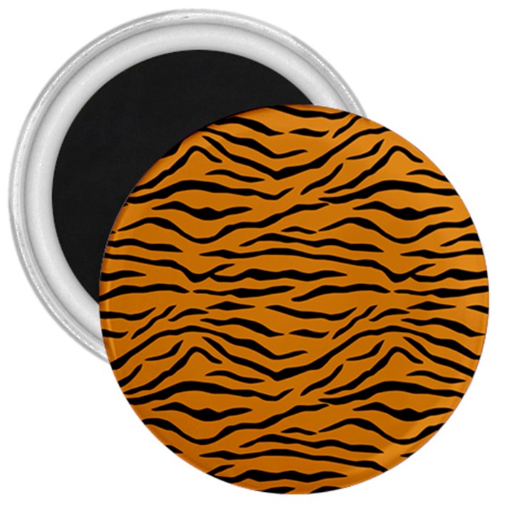 Orange and Black Tiger Stripes 3  Magnets