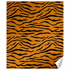 Orange And Black Tiger Stripes Canvas 8  X 10  by PodArtist