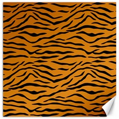 Orange And Black Tiger Stripes Canvas 20  X 20   by PodArtist