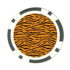 Orange And Black Tiger Stripes Poker Chip Card Guard by PodArtist