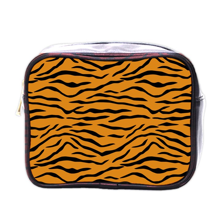 Orange and Black Tiger Stripes Mini Toiletries Bags