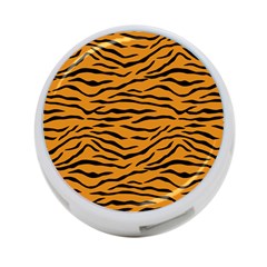 Orange And Black Tiger Stripes 4-port Usb Hub (two Sides)  by PodArtist