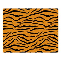 Orange And Black Tiger Stripes Double Sided Flano Blanket (large)  by PodArtist