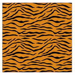 Orange And Black Tiger Stripes Large Satin Scarf (square) by PodArtist