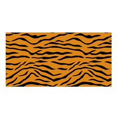 Orange And Black Tiger Stripes Satin Shawl by PodArtist