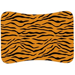 Orange And Black Tiger Stripes Velour Seat Head Rest Cushion by PodArtist