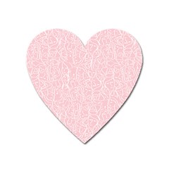 Elios Shirt Faces In White Outlines On Pale Pink Cmbyn Heart Magnet by PodArtist