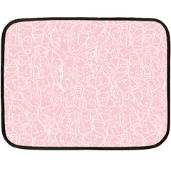 Elios Shirt Faces In White Outlines On Pale Pink Cmbyn Fleece Blanket (mini) by PodArtist