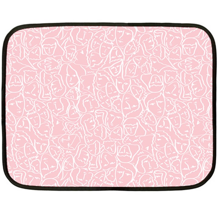 Elios Shirt Faces in White Outlines on Pale Pink CMBYN Fleece Blanket (Mini)