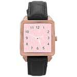 Elios Shirt Faces in White Outlines on Pale Pink CMBYN Rose Gold Leather Watch  Front